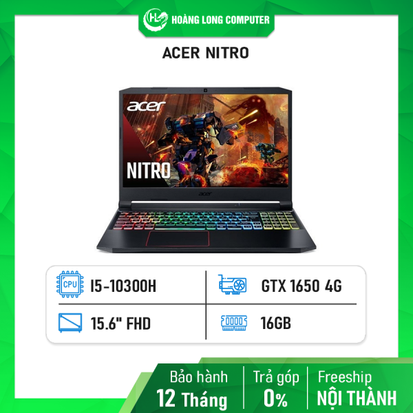   Acer Nitro 5 AN515-55 Core i5-10300H| 16GB| 512GB| GTX 1650 Ti 4G|15.6” FHD 144Hz Led RGB